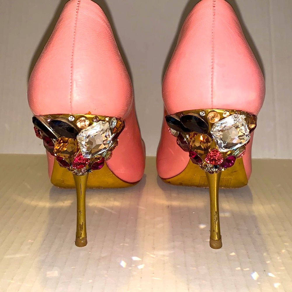 Miu Miu Pink Embellished Gem Heels